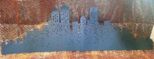 Extra large New York skyline silhouette